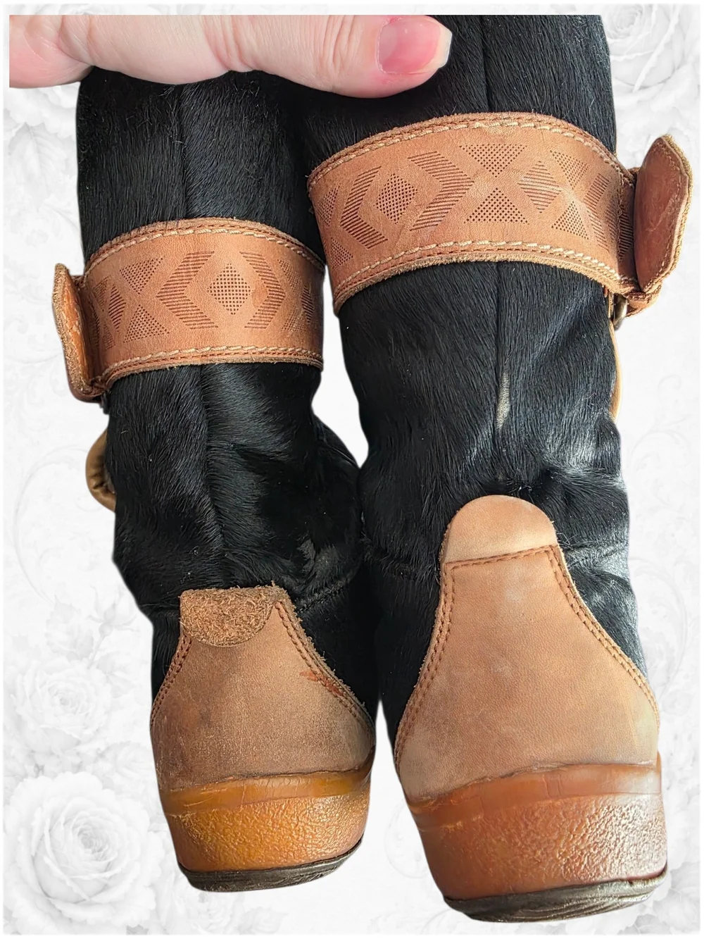 Vintage Tecnica Country Pony Hair Leather Après Ski Boots Made in Italy EU 44